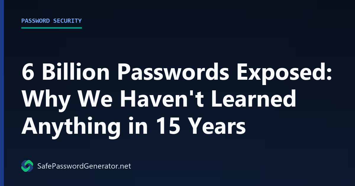 6 Billion Passwords Exposed: Why We Haven't Learned Anything in 15 Years