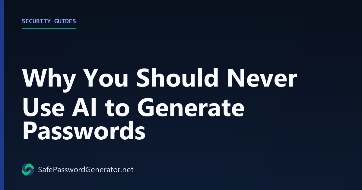 Why You Should Never Use AI to Generate Passwords