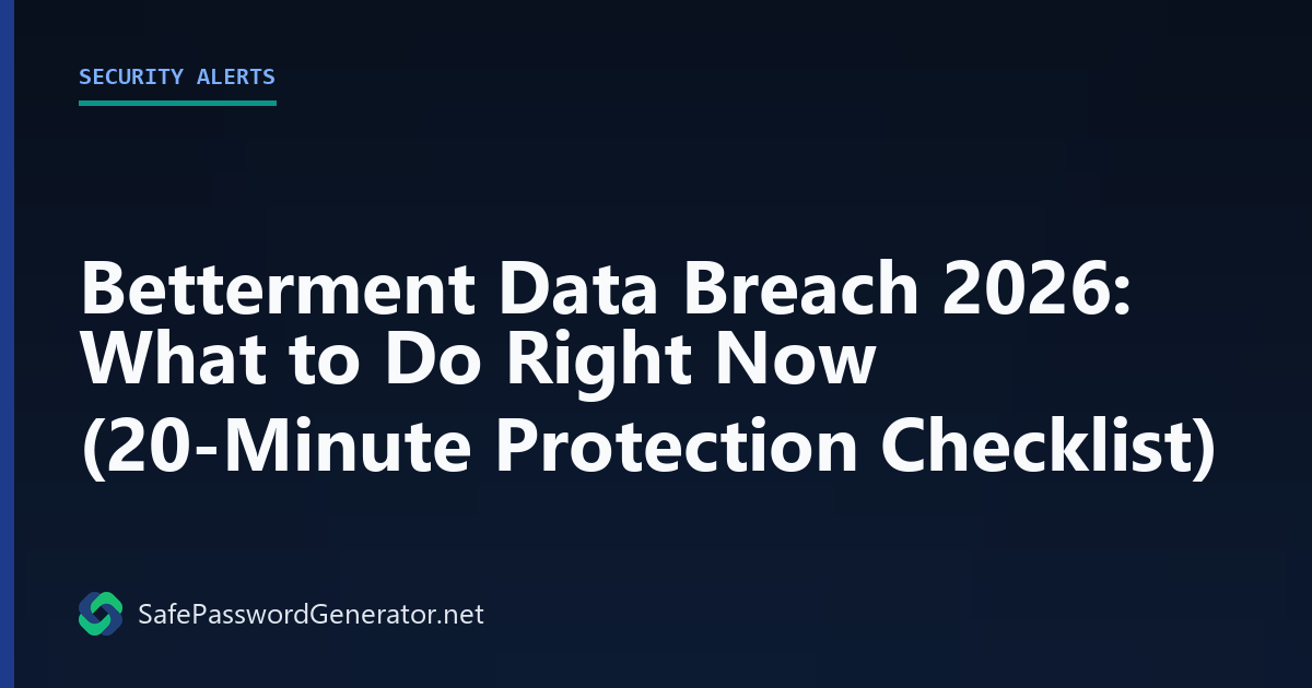 Betterment data breach 2026 protection checklist