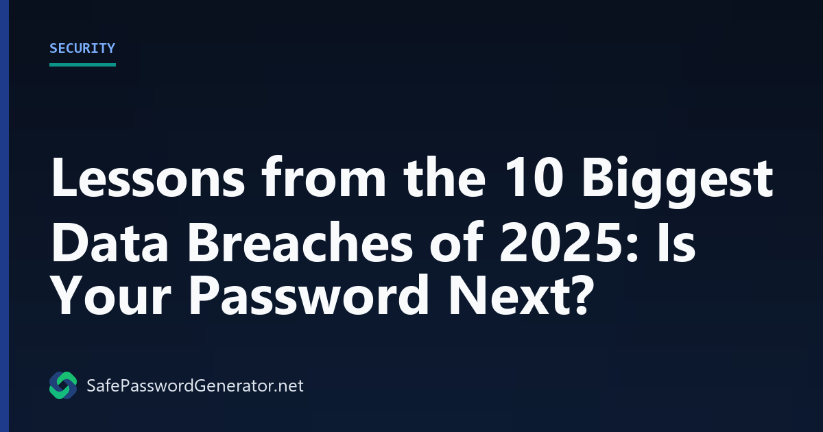 Lessons from the 10 Biggest Data Breaches of 2025