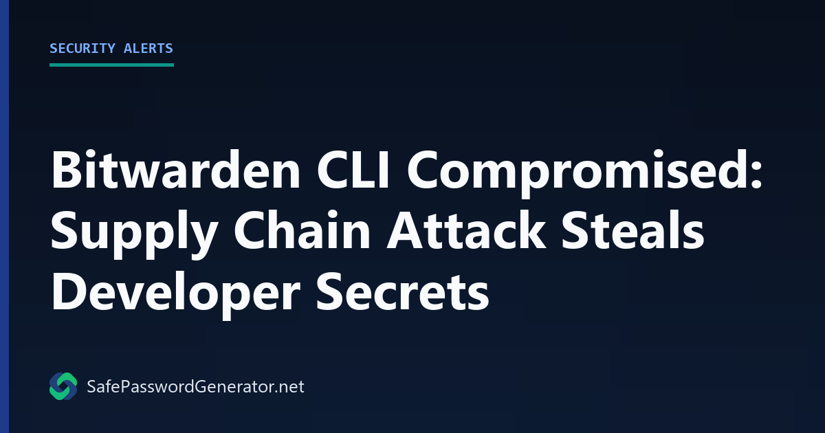 Bitwarden CLI compromised in TeamPCP supply chain attack: developer credentials stolen