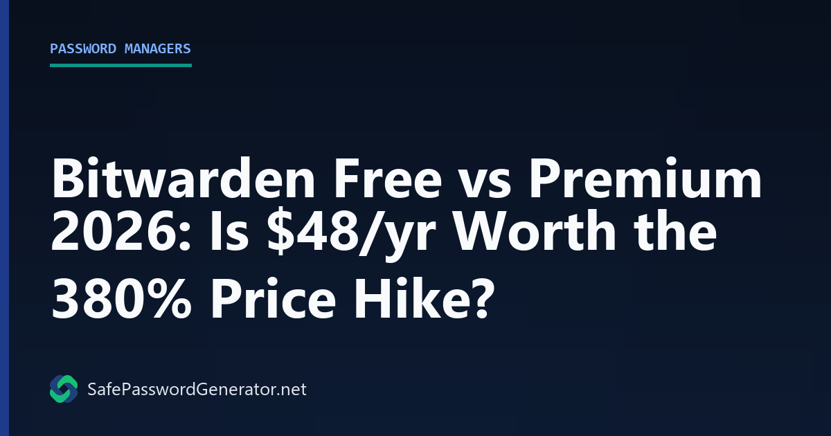 Bitwarden free vs premium 2026 comparison: is $48/yr worth the 380% price hike?