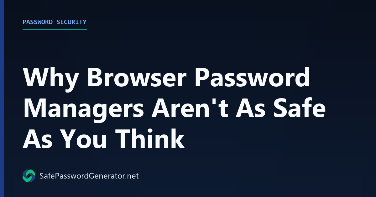 Why Browser Password Managers Aren't As Safe As You Think