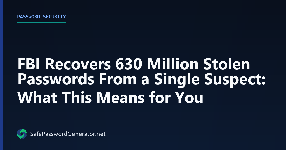 FBI Recovers 630 Million Stolen Passwords From a Single Suspect: What This Means for You