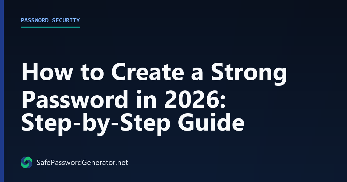 How to Create a Strong Password in 2026: Step-by-Step Guide