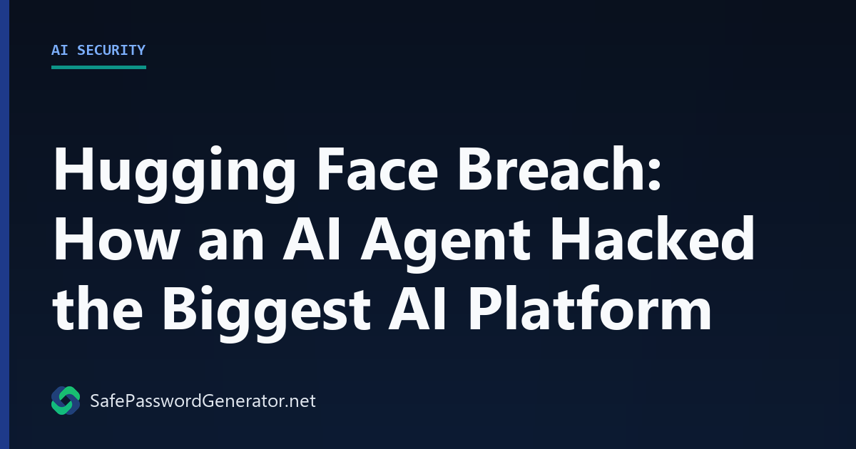 Terminal window showing an AI agent's attack log breaching Hugging Face, with the credential harvest step highlighted