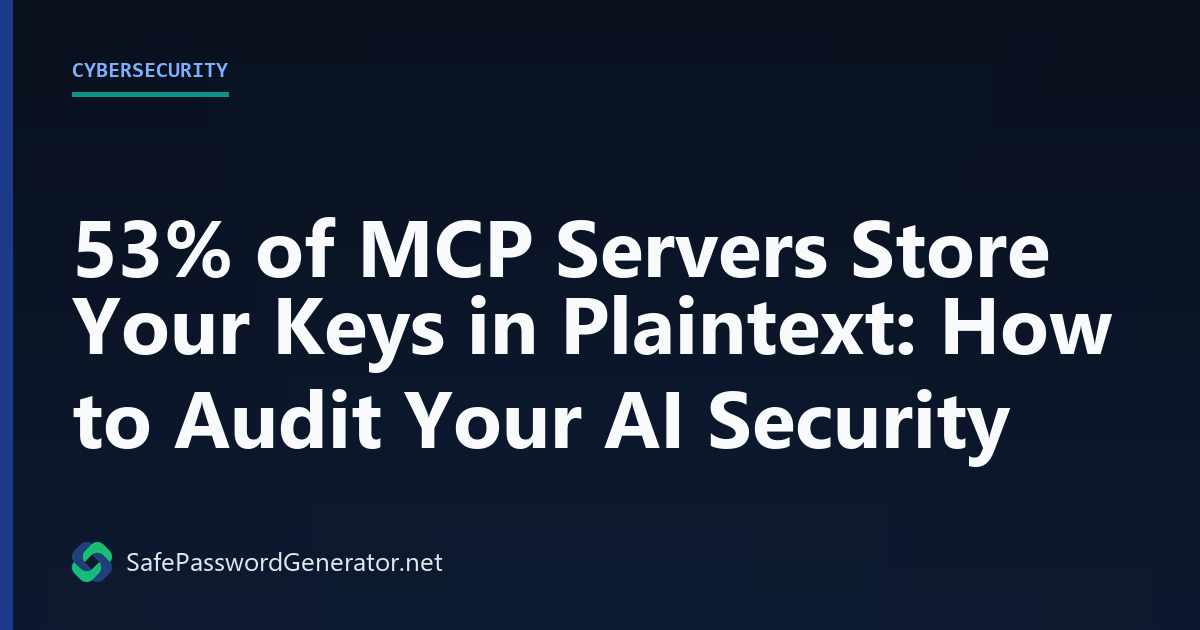 53% of MCP Servers Store Your Keys in Plaintext: How to Audit Your AI Security