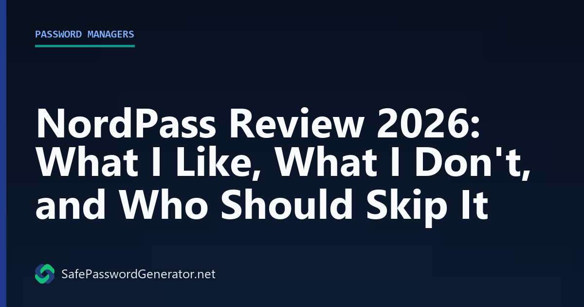 NordPass review 2026 honest verdict
