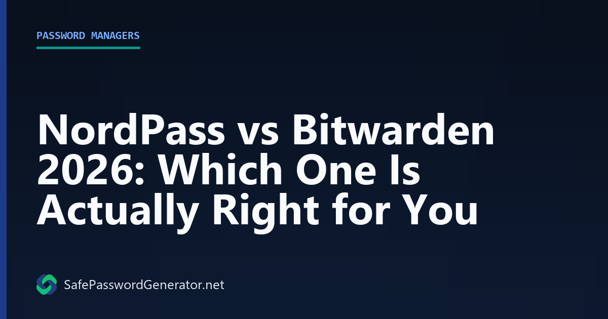 NordPass vs Bitwarden 2026 comparison