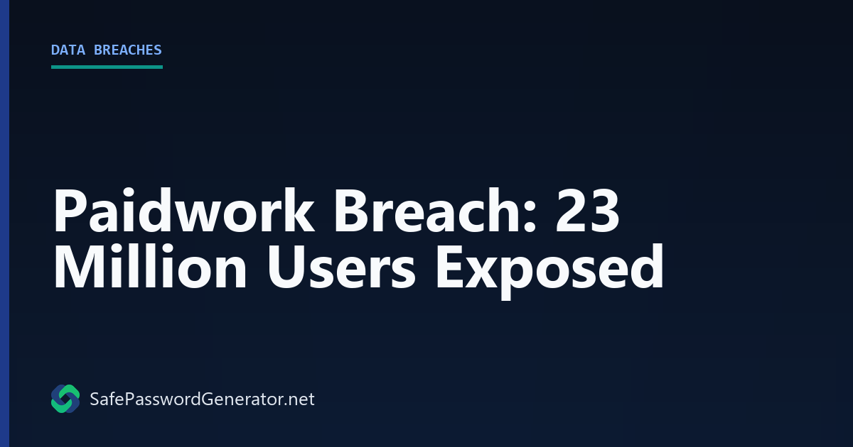 Data breach warning representing 23 million Paidwork users exposed