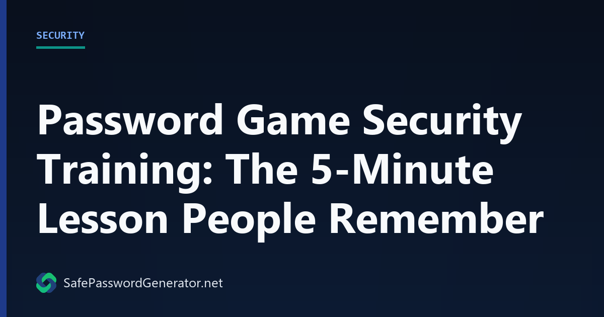 Password Game Security Training