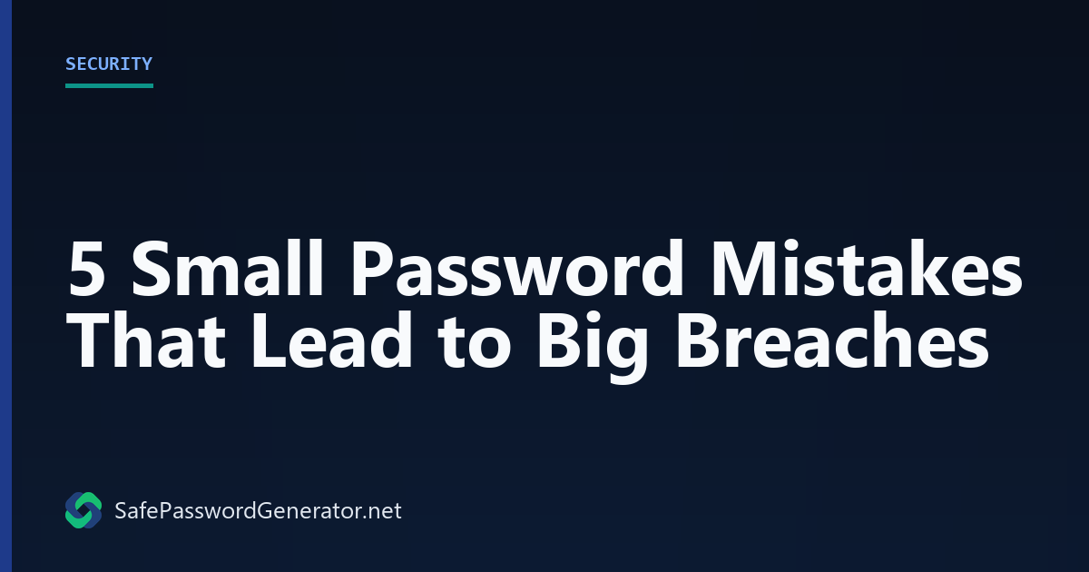 5 Small Password Mistakes That Lead to Big Breaches