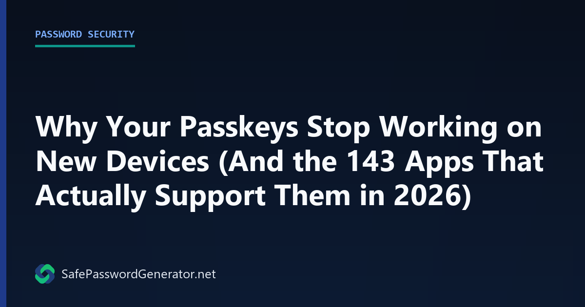 143 apps and services that support passkeys in 2026, organized by category