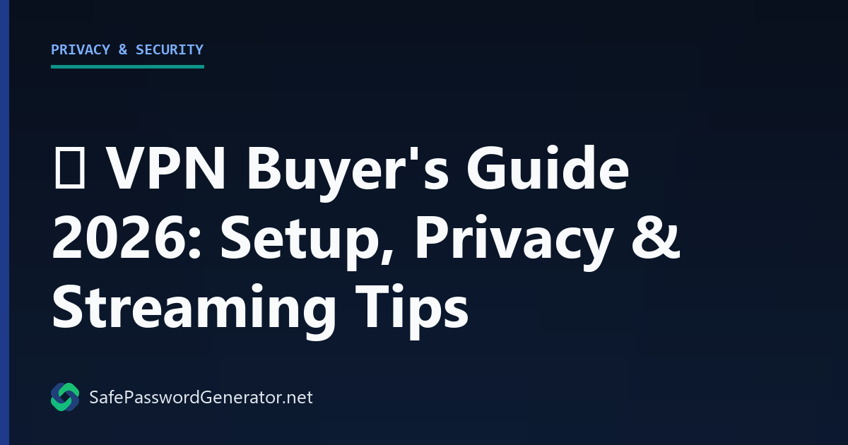 VPN Buyer's Guide 2026
