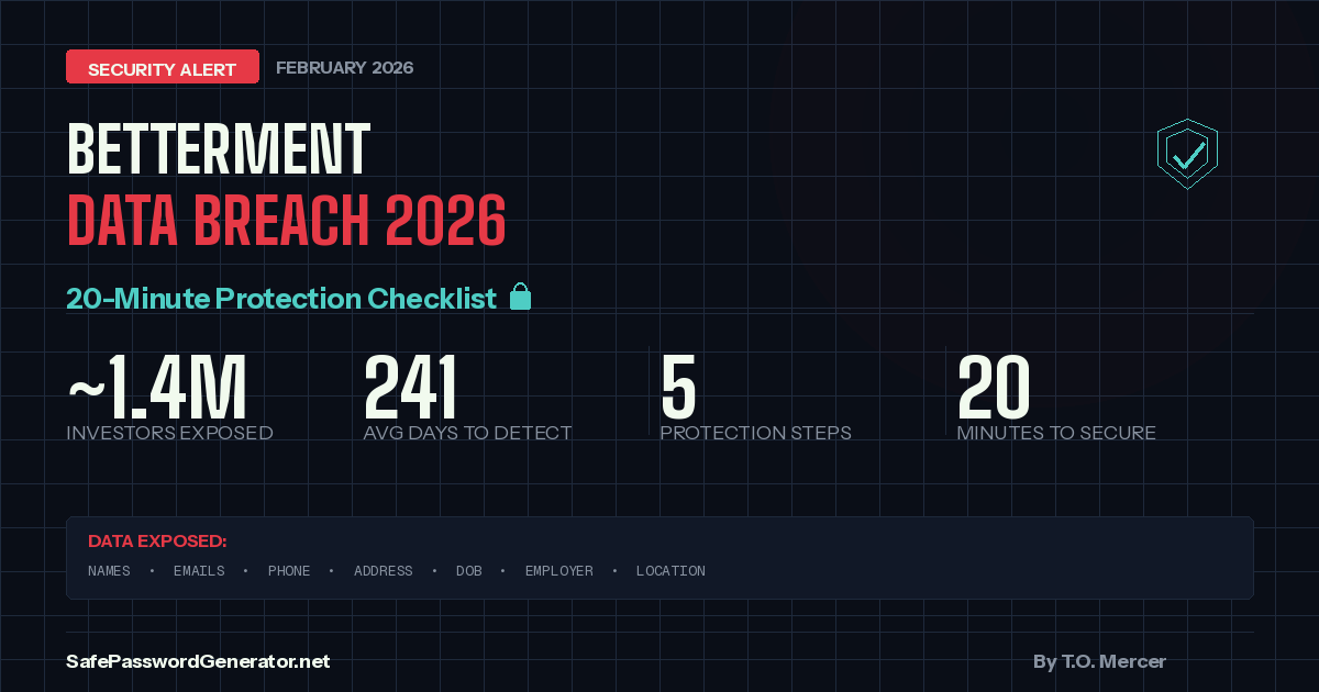 Betterment data breach 2026 protection checklist