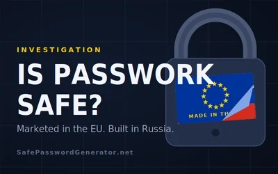 Padlock with a Made in the EU label peeling back to reveal the Russian flag
