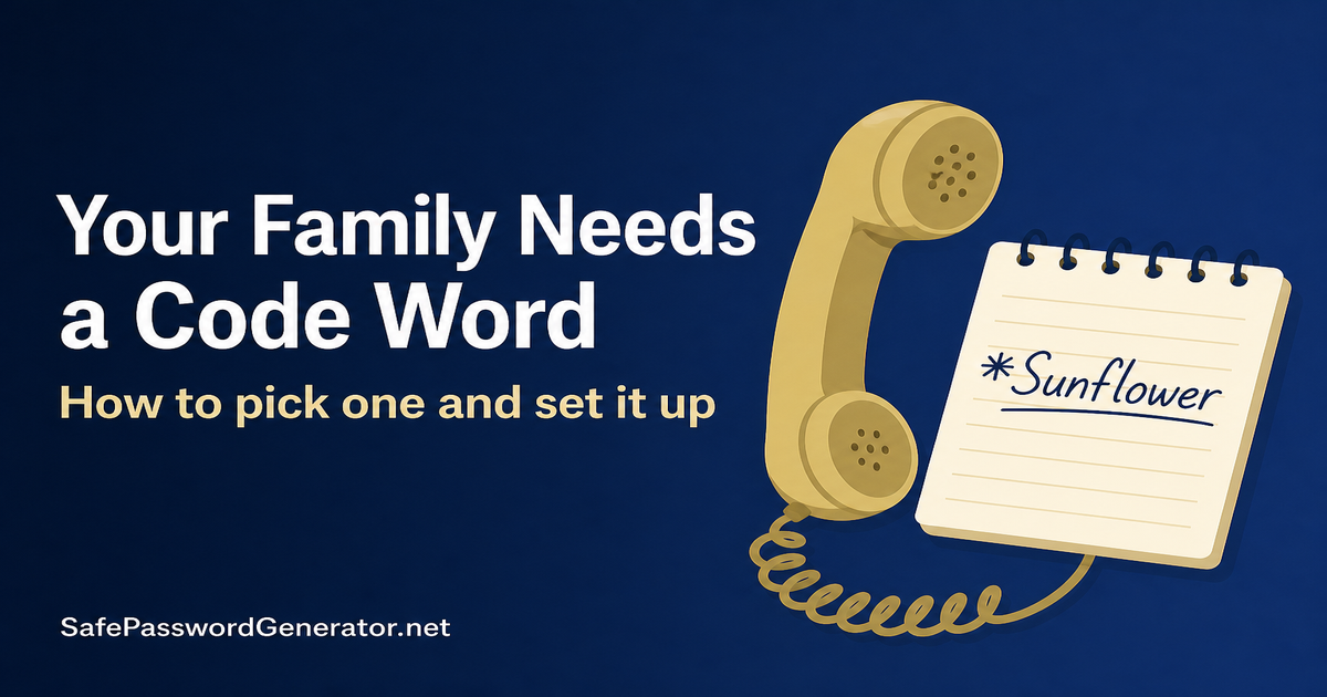 Your Family Needs a Code Word. Here's How to Pick One.