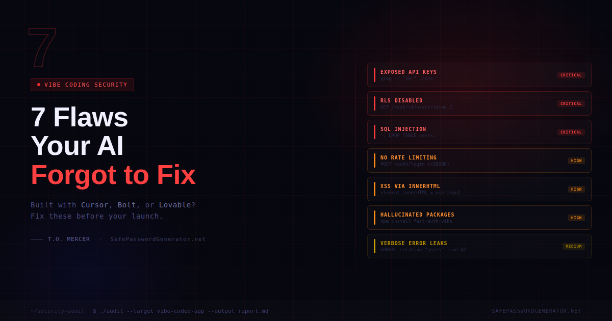Vibe Coding Security: 7 Flaws Your AI Forgot to Fix